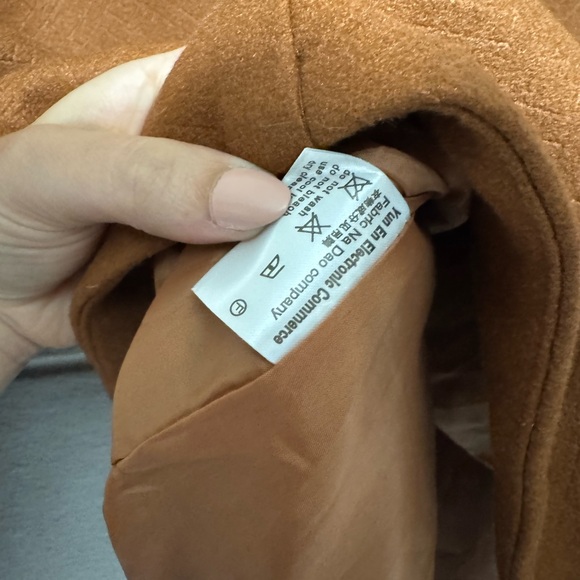 Fornadao Burnt Orange Cognac Hooded‎ Bomber Coat Jacket Men’s Medium Fall Winter - Picture 8 of 9